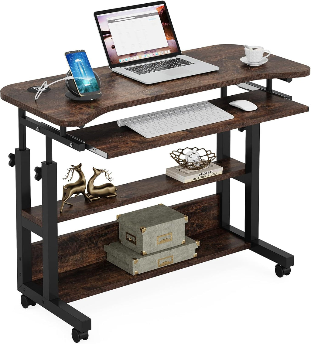 32 Inches Portable Desk with Power Outlets