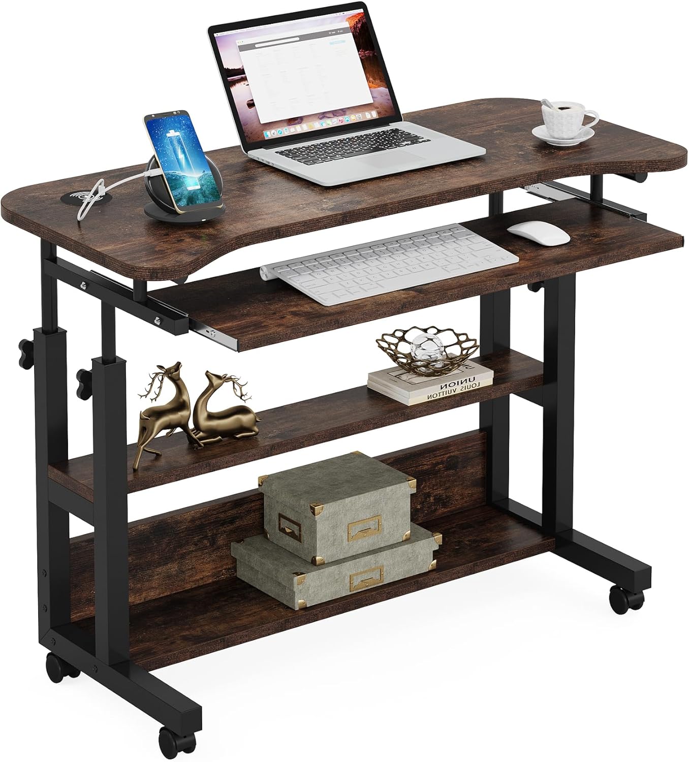 32 Inches Portable Desk with Power Outlets