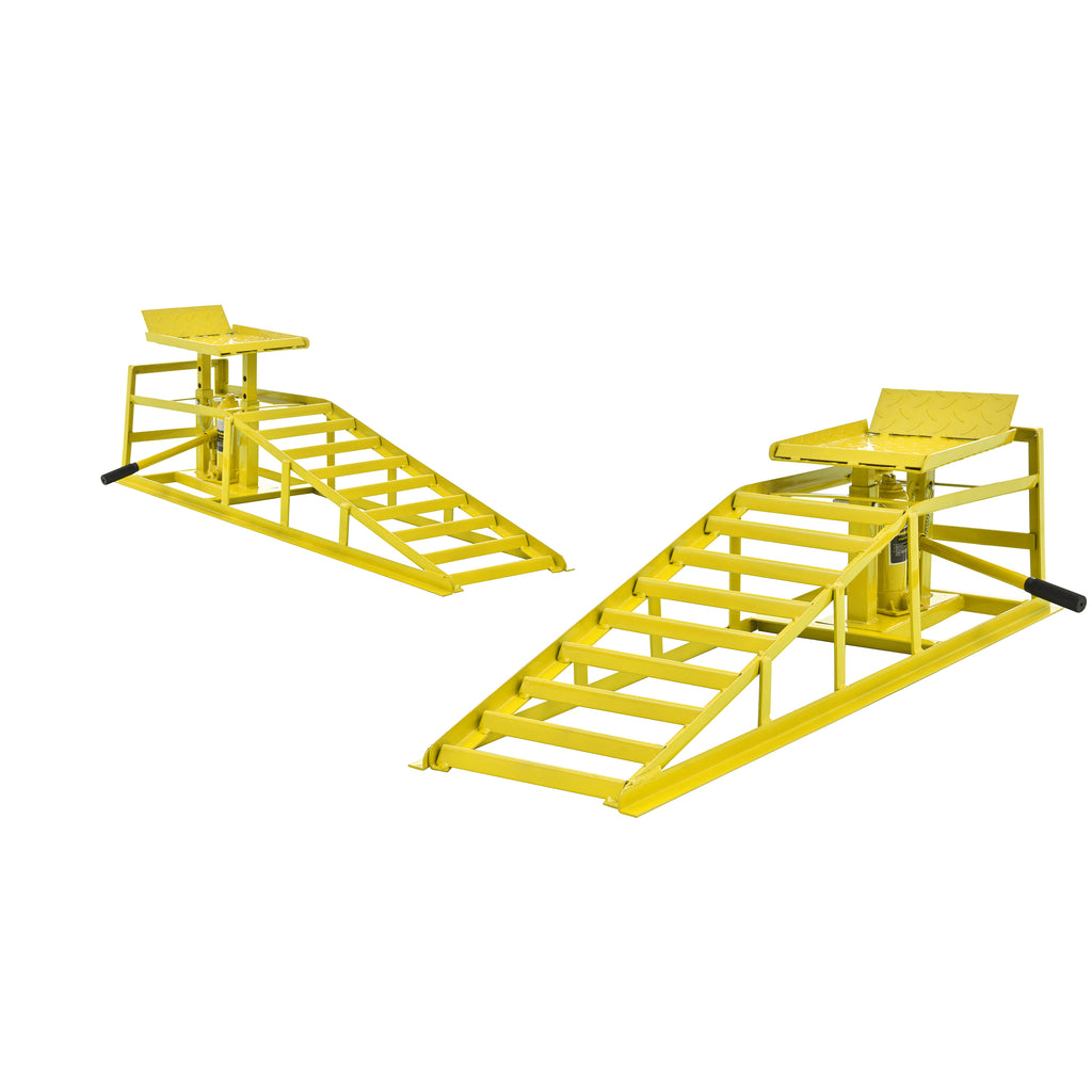 5-Ton Hydraulic Car Lift Ramps, 45-Inch, Yellow, 2-Pack