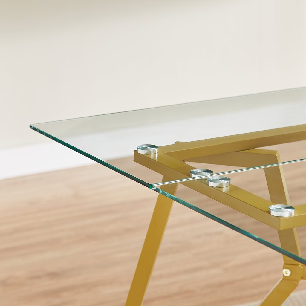 70.9-Inch Rectangular Glass Dining Table