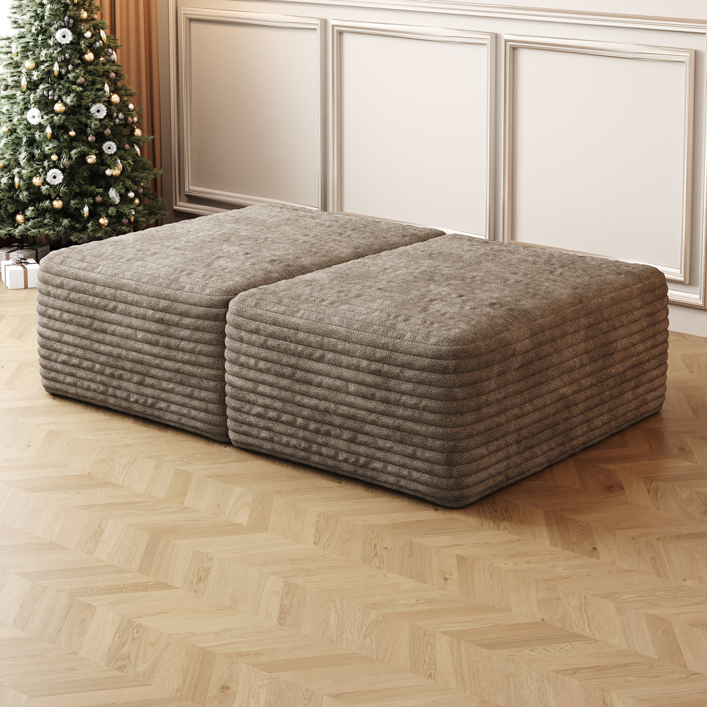 37.40" Sofa Ottoman - No Assembly Required - Camel Plush Corduroy