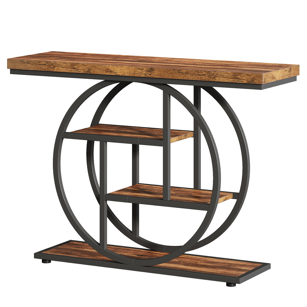 41.3" Industrial Console Table - 4-Tier Rustic Design