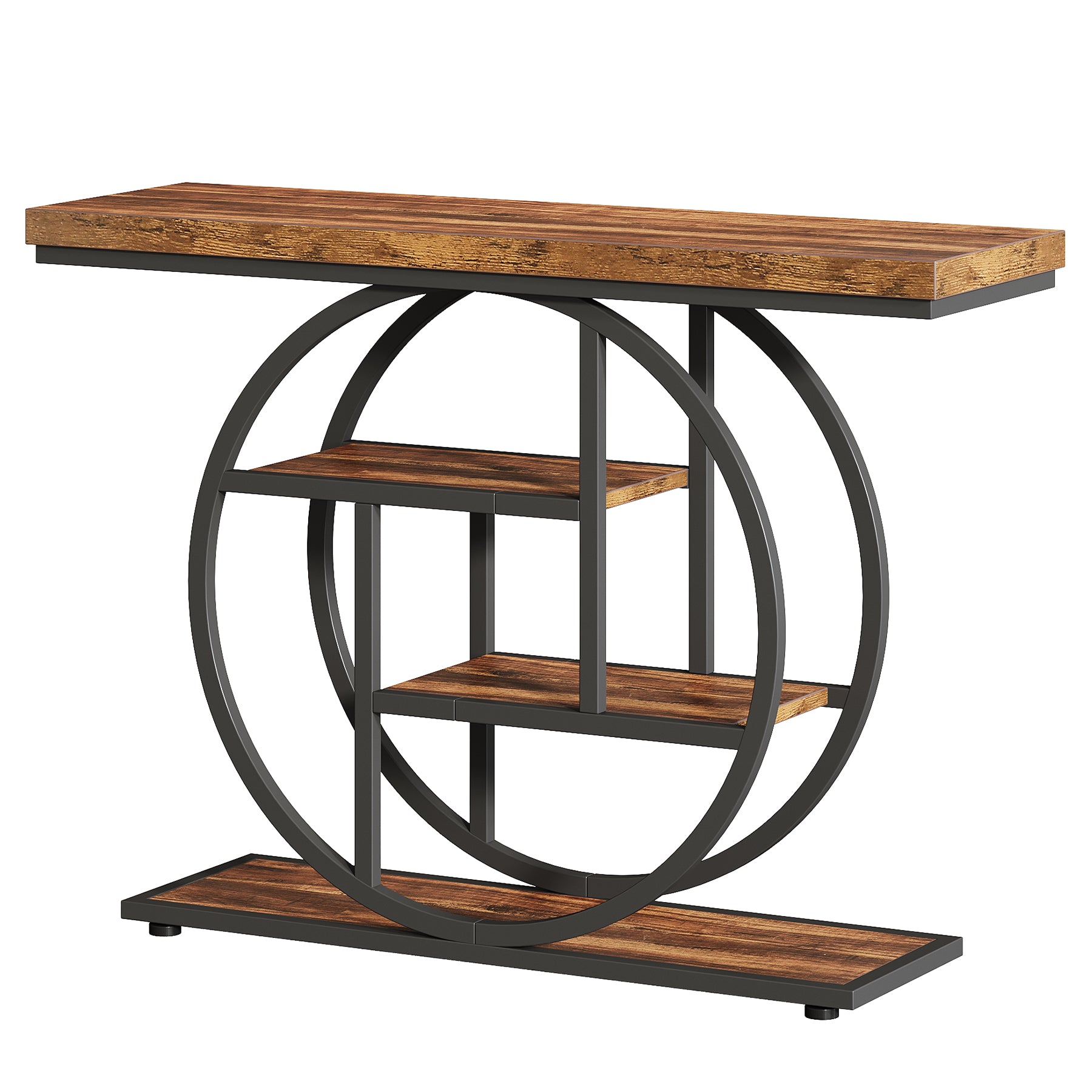 41.3" Industrial Console Table - 4-Tier Rustic Design