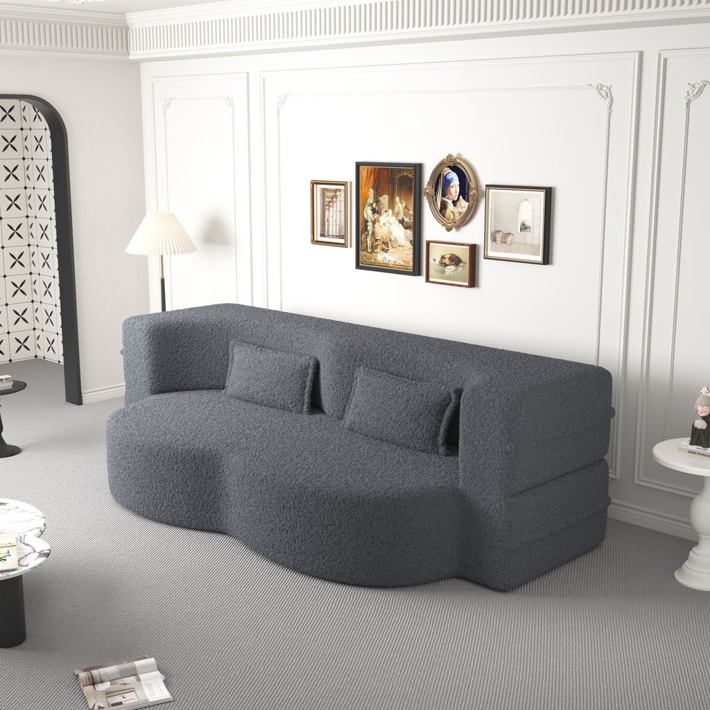 Modern Floor Sofa with 2 Pillows
