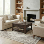 Monroe 38 Inch Wide Solid Acacia Wood Square Coffee Table