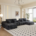 150" Width 5-Piece Sectional Sofa with 2 Ottomans