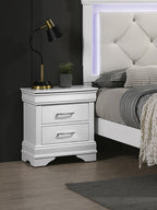 White Faux Leather Tufted HB 3pc Bedroom Set