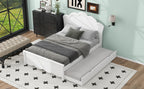 Full Size Wood Platform Bed with Headboard and Twin Size Trundle