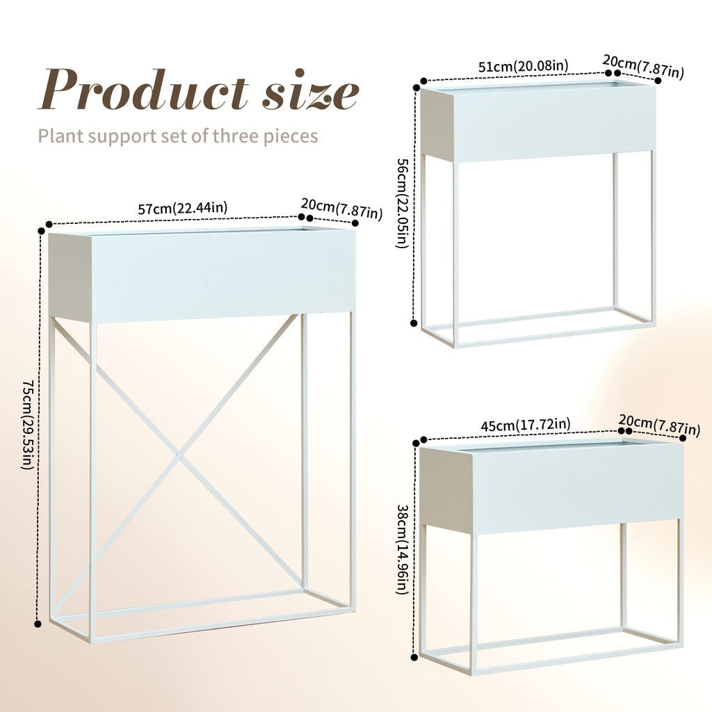 3‑Pack Pre‑Assembled Metal Raised Garden Bed Planter Stand with Non‑Woven Liner, UV‑Resistant Coated Elevated Flower Herb Planter Box, Rectangular Plant Holder for Patio Balcony Backyard Indoor Outdoo