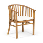 Outdoor Wooden Dining Chairs With Cushions, Set of 2