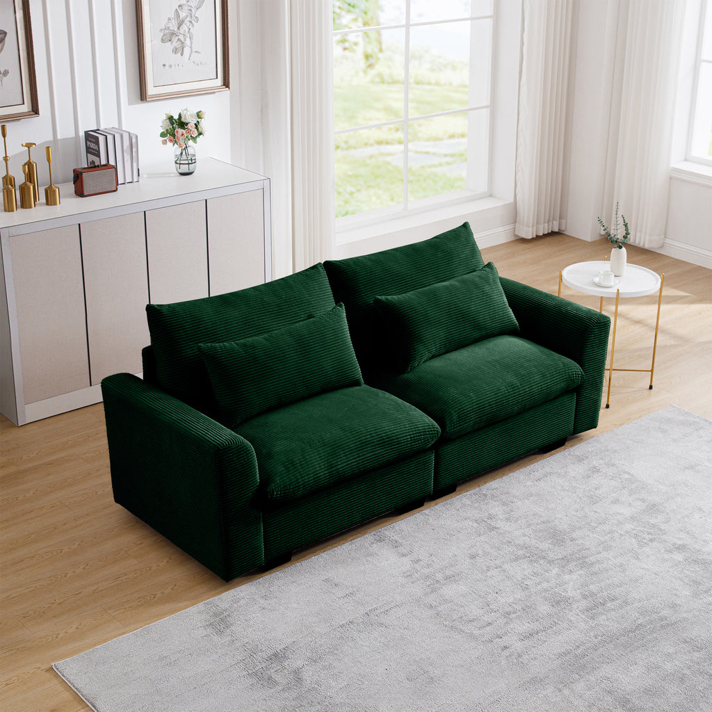 Modern 2 Seater Corduroy Fabric Sofa