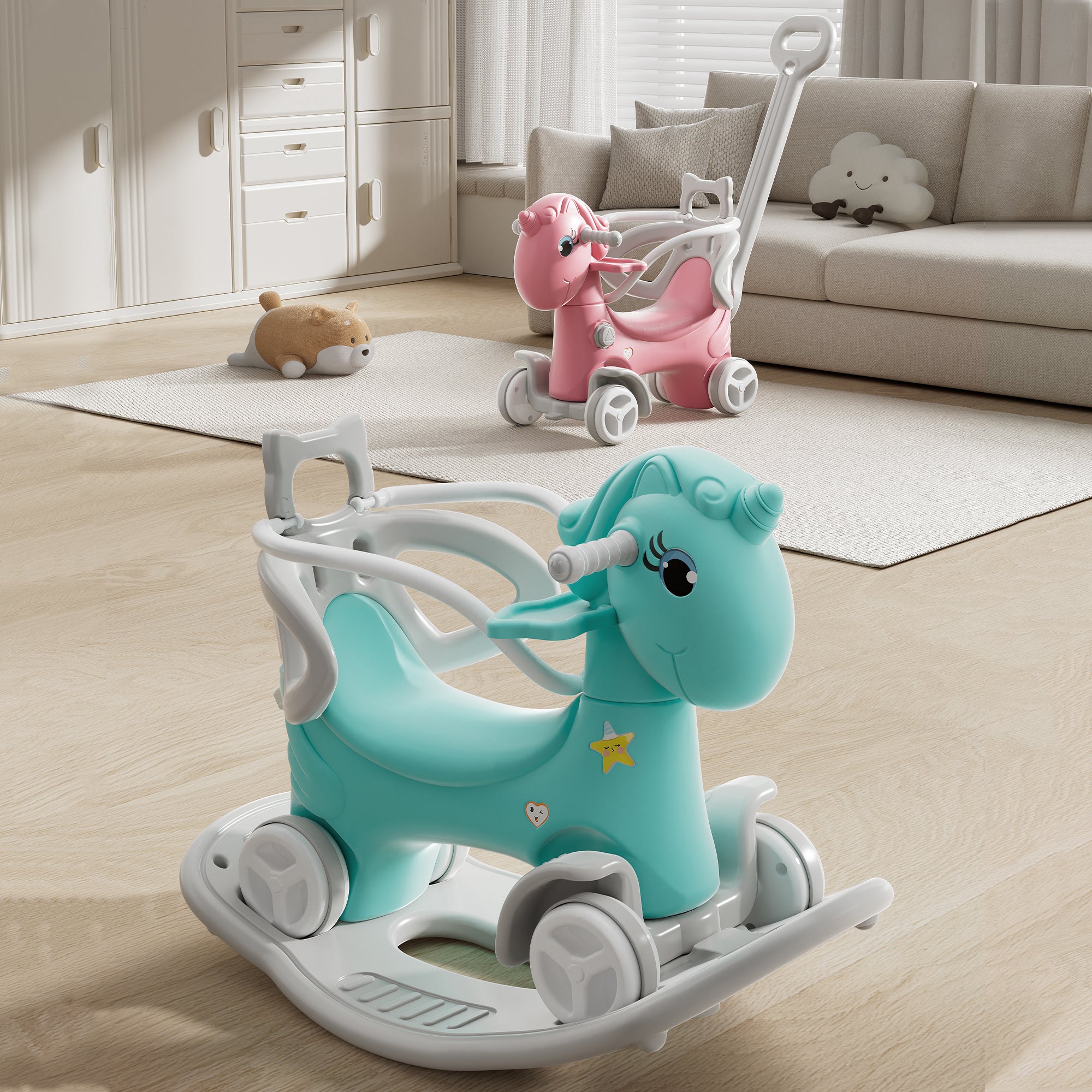 Rocking Horse for Toddlers, Balance Bike Ride On Toy