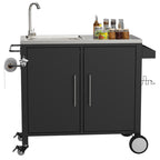 Outdoor Grill Table with Sink and Cabinet
