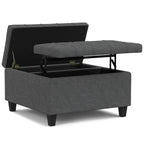 Harrison 30 Inch Wide Small Square Coffee Table Storage Ottoman