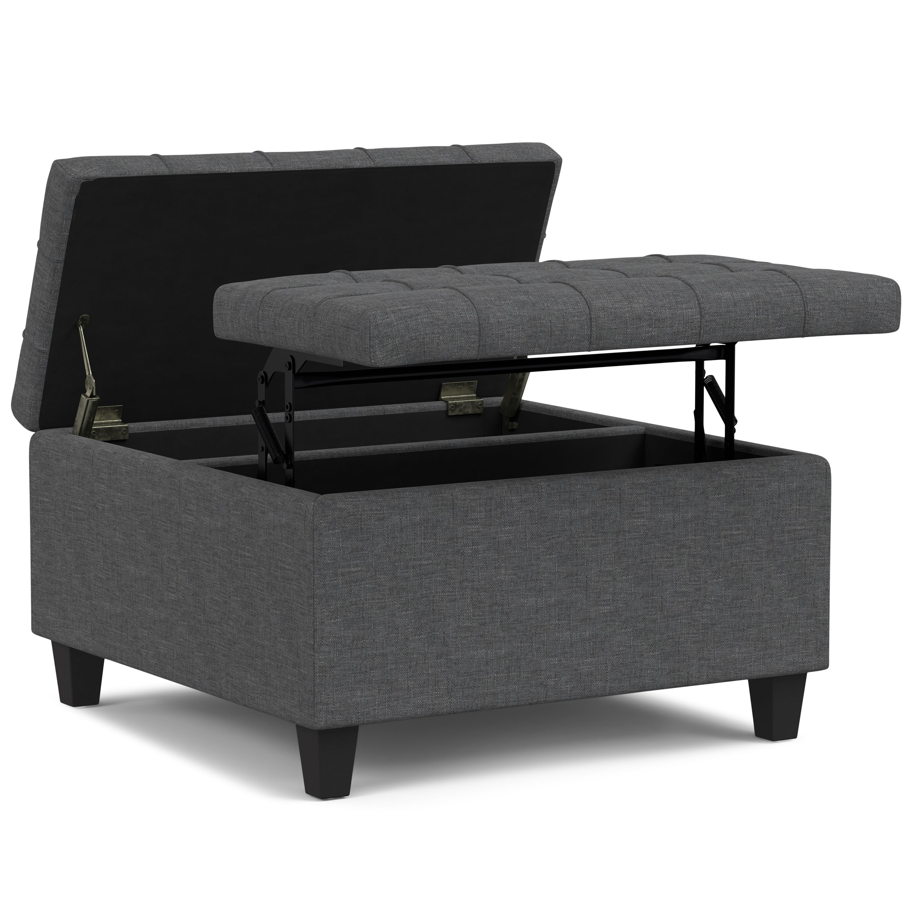 Harrison 30 Inch Wide Small Square Coffee Table Storage Ottoman