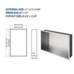 21" x 13" Stainless Steel Shower Niche, Brushed Nickel