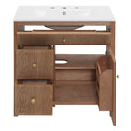 30 Inch Freestanding Farmhouse Bathroom Vanity with Integrated Sink Top