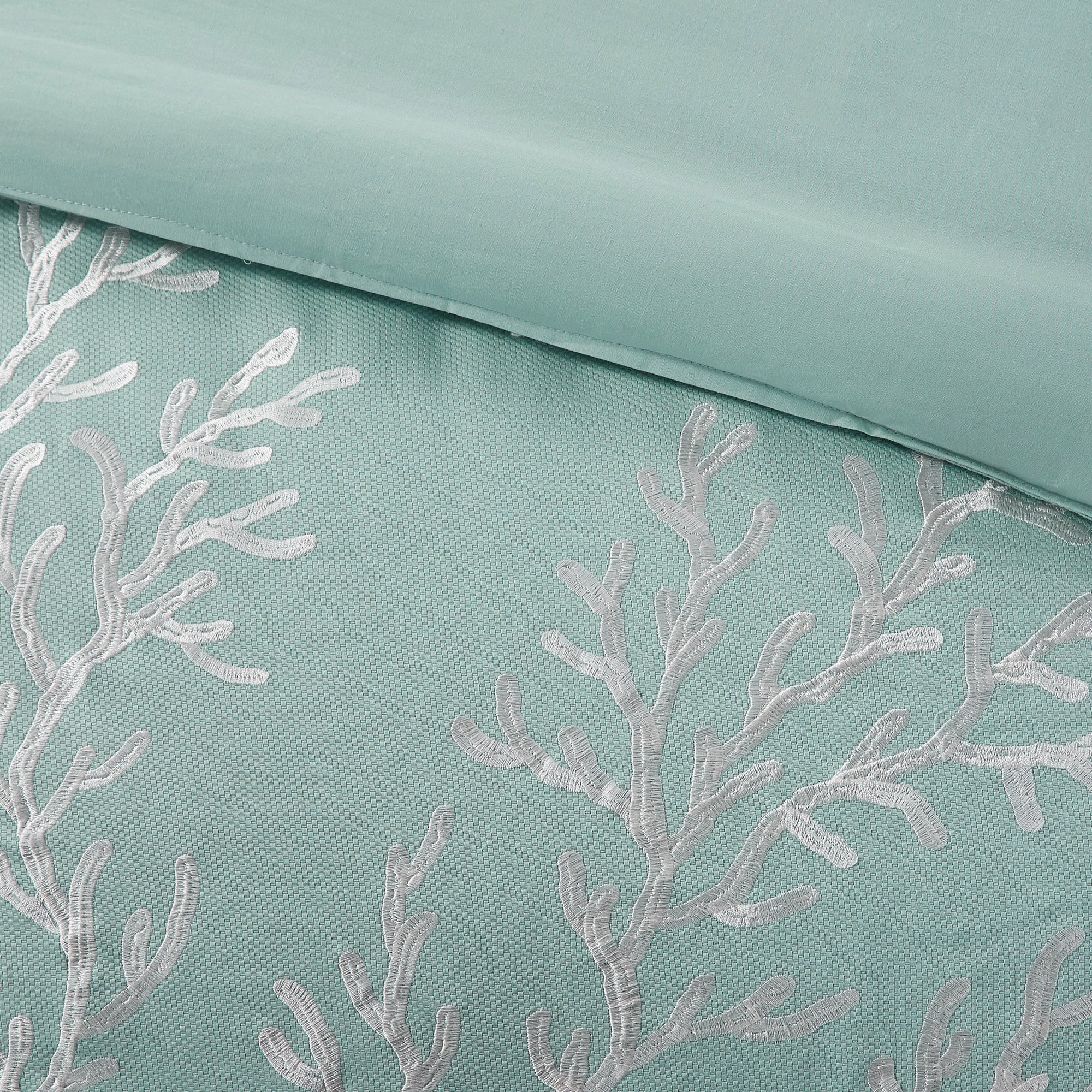 Oversized Cotton Jacquard Comforter Set - Aqua - Queen