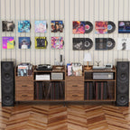 Record Player Stand with Adjustable Shelves
