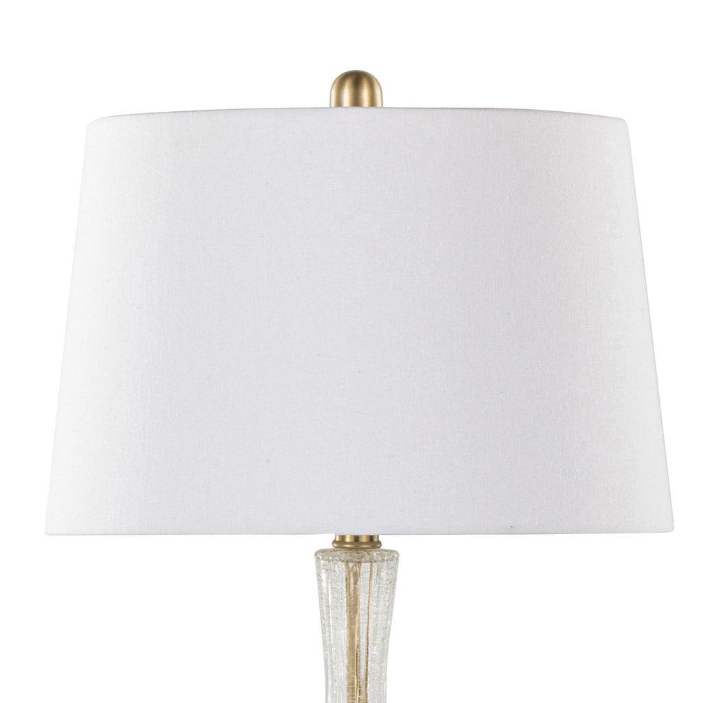 Jenny 27" Contemporary Glass Table Lamp in Clear Crackle Glass