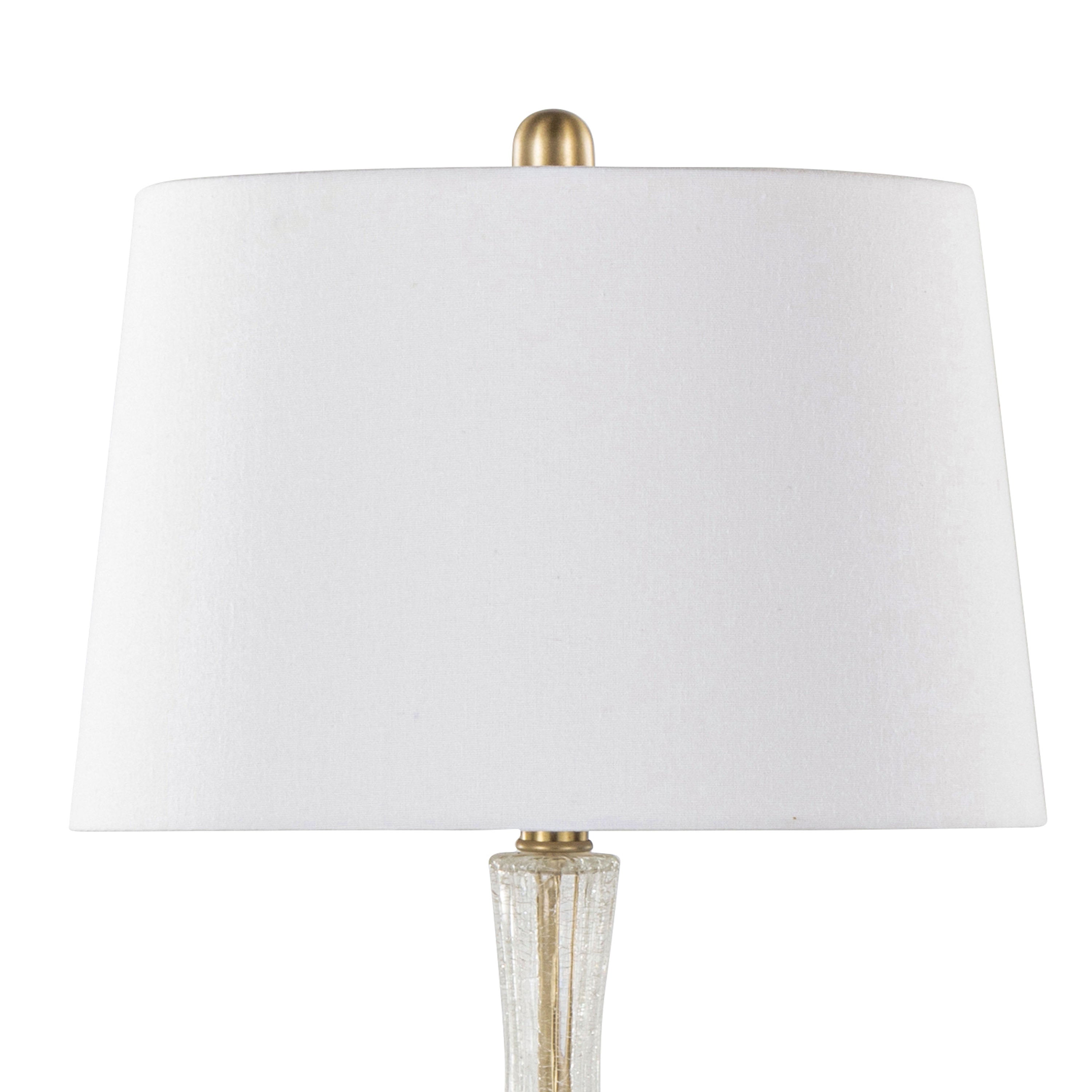 Jenny 27" Contemporary Glass Table Lamp in Clear Crackle Glass