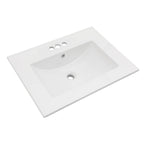 24"x18" White Rectangular Single Vanity Top with Faucet Holes