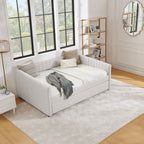 Full Size Daybed with Trundle Upholstered Sofa Bed