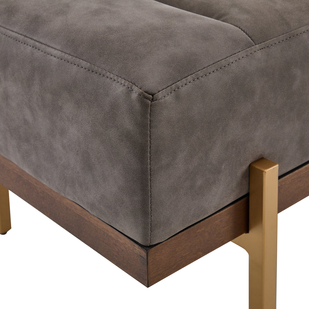 Upholstered Channel Tufted Ottoman Bench Seat