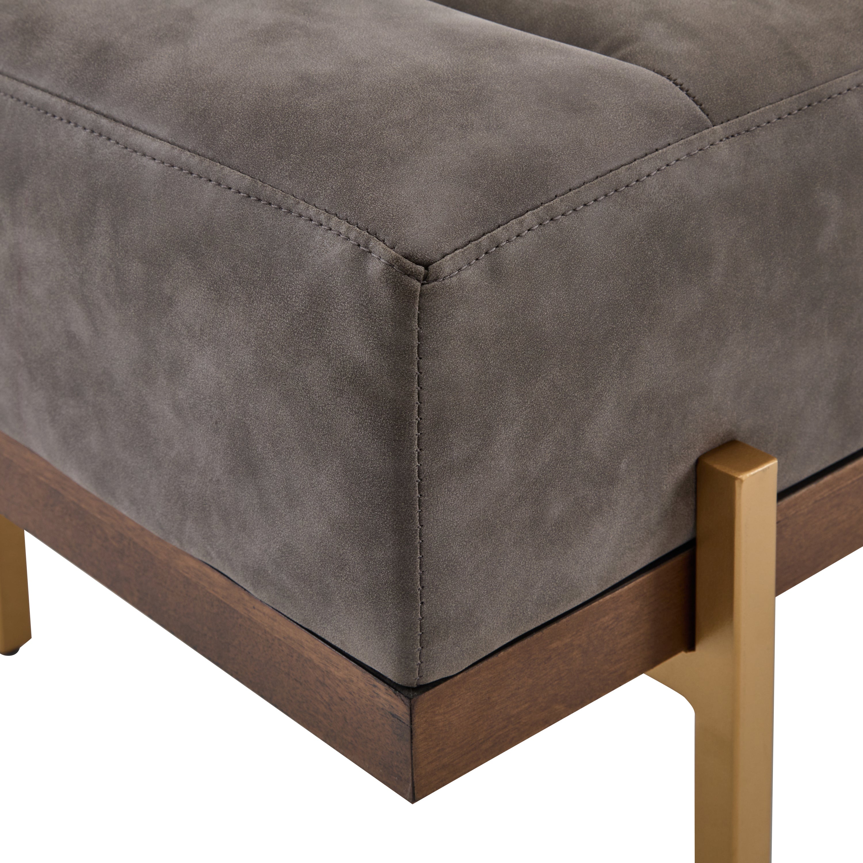 Upholstered Channel Tufted Ottoman Bench Seat