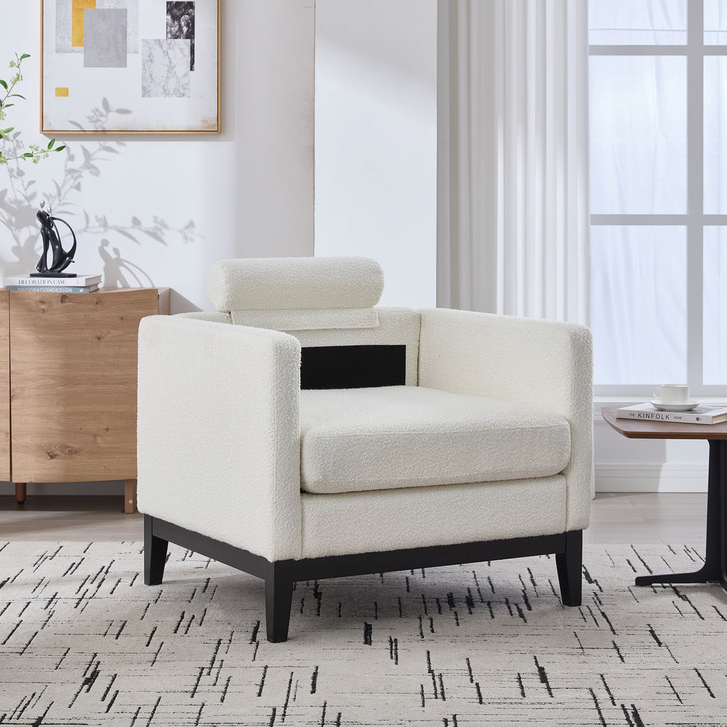 35.4" Wide Modern Farmhouse Performance Accent Chair