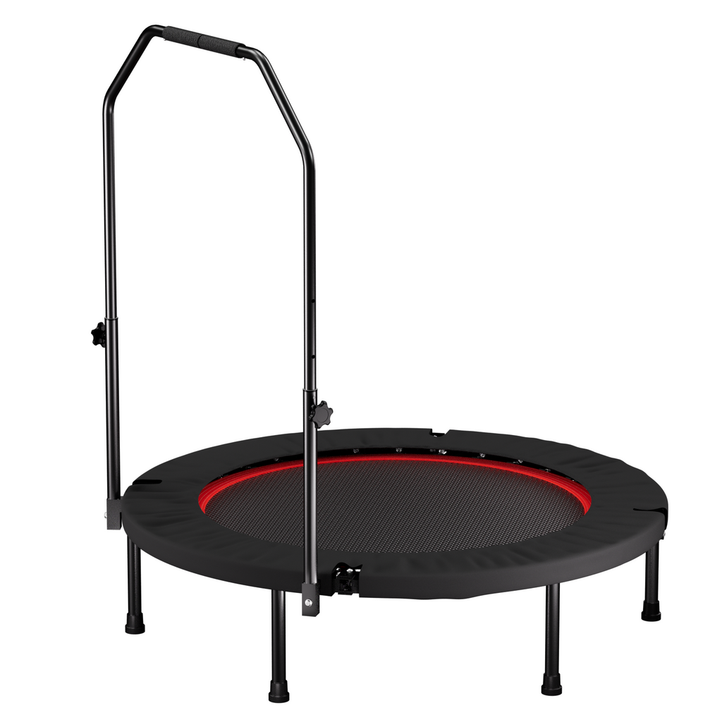 40 Inch Foldable Trampoline with Handle - Standard Spring - Black