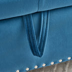 62.2 Inch Soft Velvet Storage Bench with Crystal Buttons
