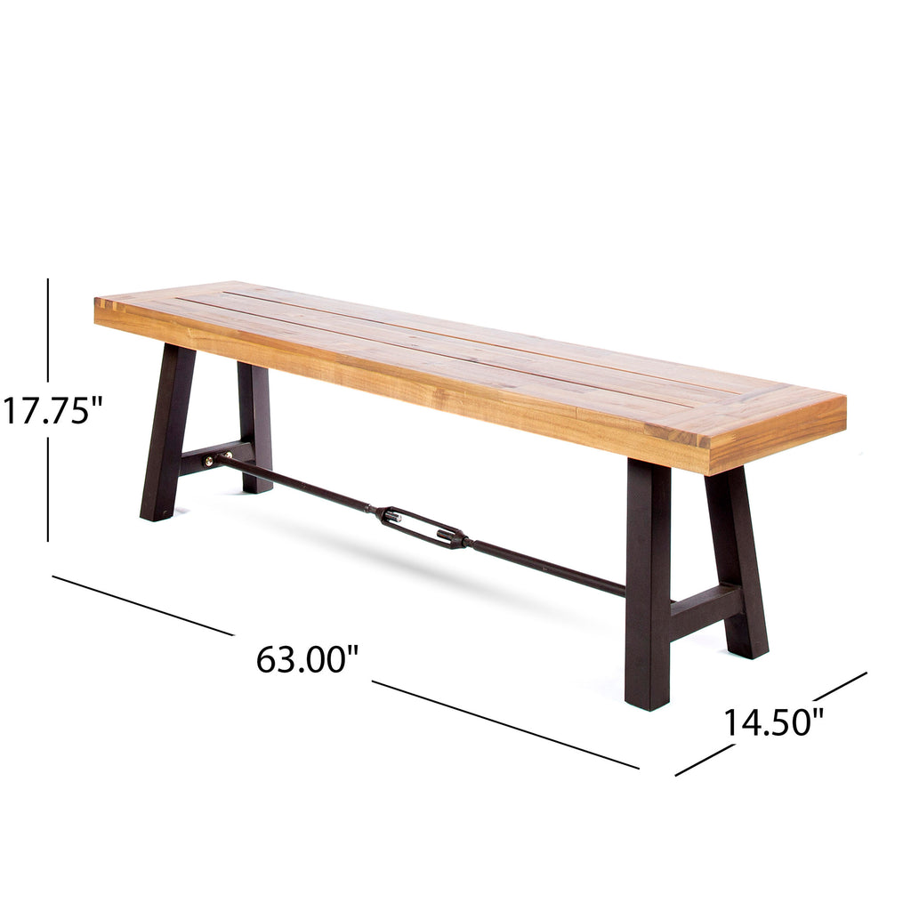 Acacia Wood Outdoor Dining Bench