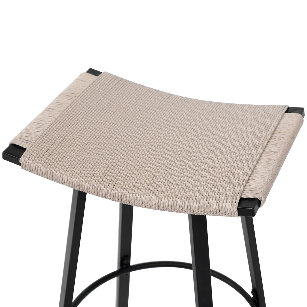 Backless Handwoven Kitchen Dining Bar Stools Set of 2