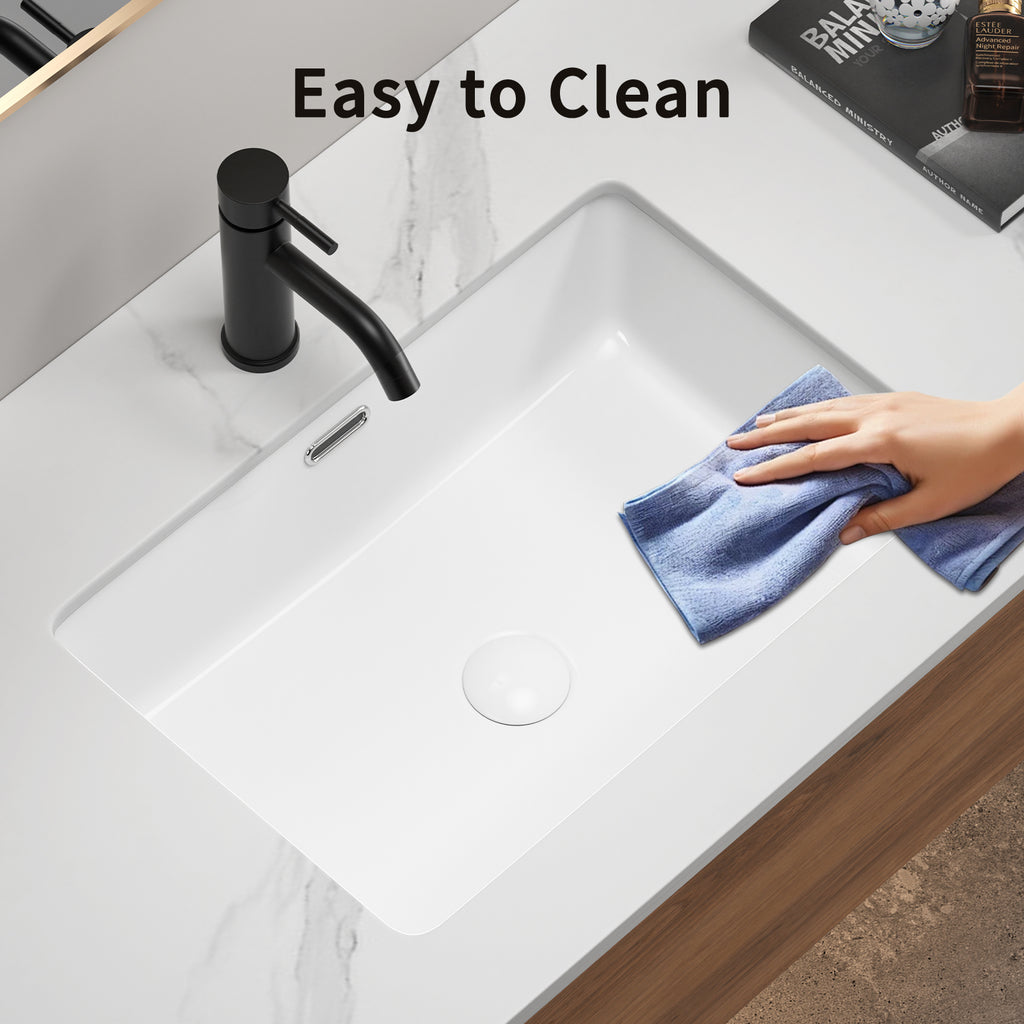 Rectangular Undermount Bathroom Sink - 22 x 15 Inch