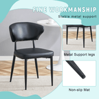 Black Minimalist Ergonomic Dining Chair - Set of 4