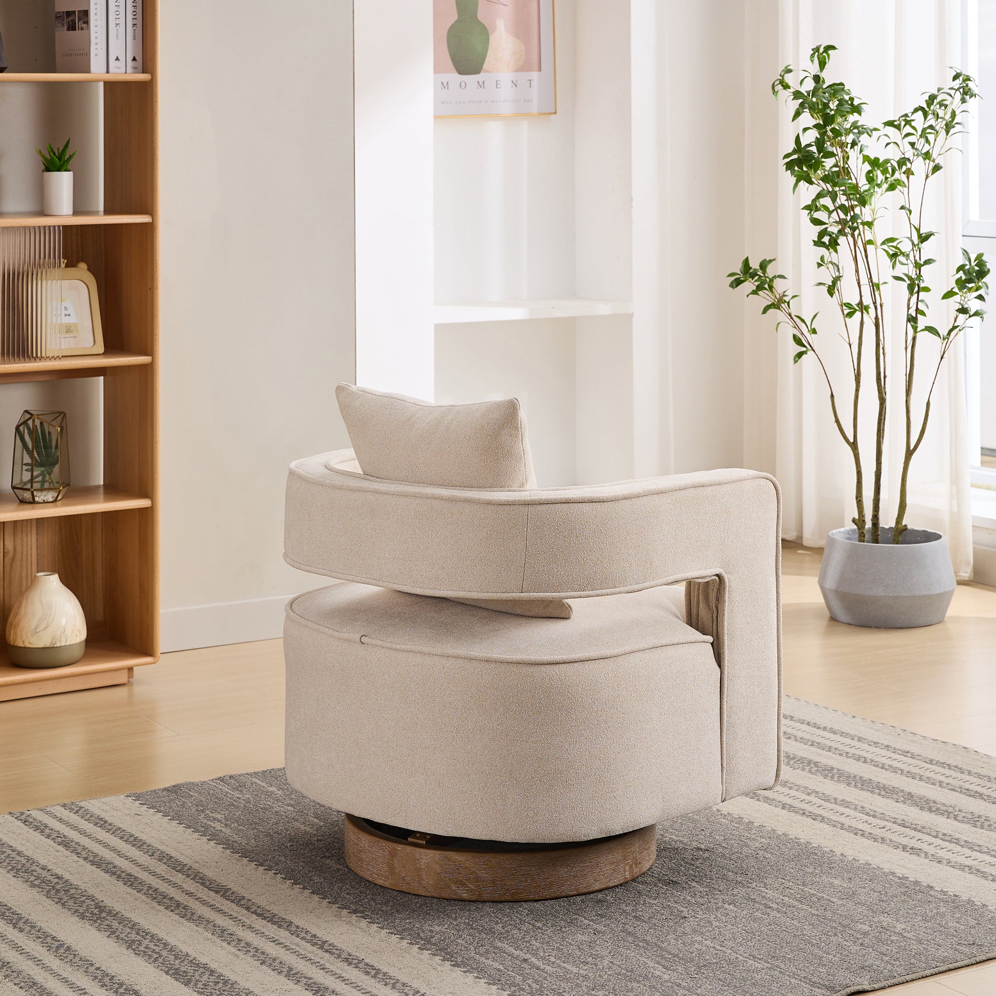 29.1" Swivel Accent Open Back Chair