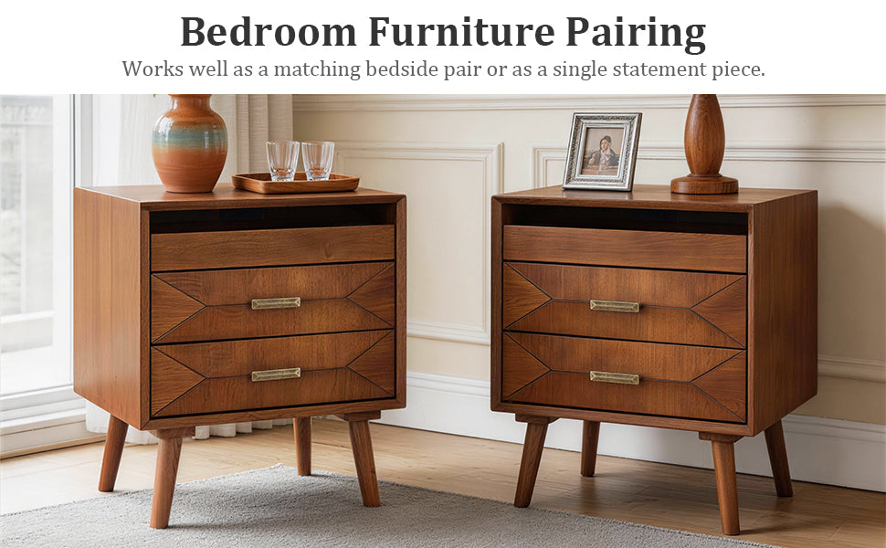 24" Nightstand with Charging Station
