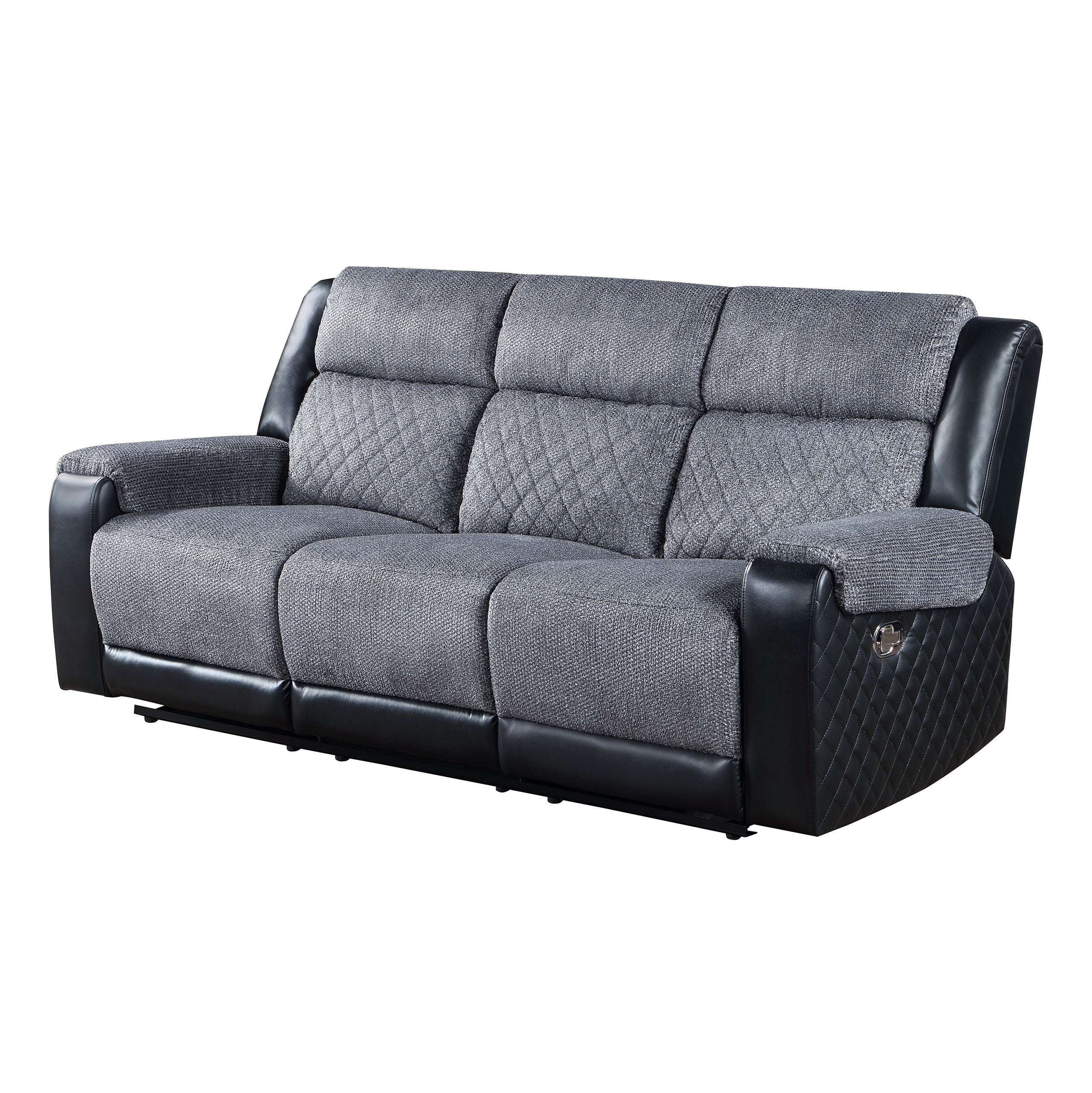 Alicia Grey/Black Reclining Sofa and Loveseat