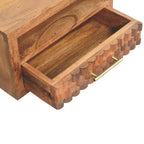 Solid Wood Arno Wall-Mounted Nightstand in Golden Teak