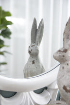 Weathered Cement Rabbit Statue