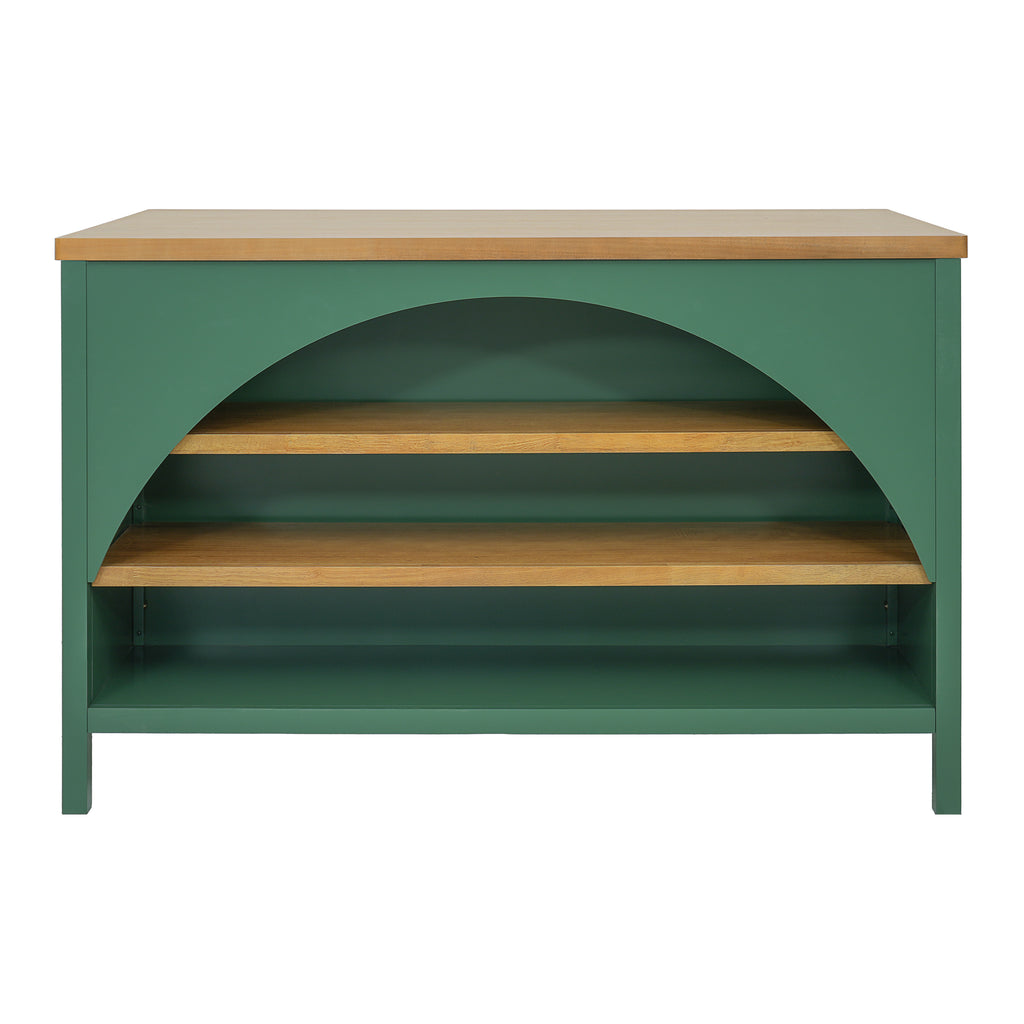 56" Farmhouse Kitchen Island with Open Storage