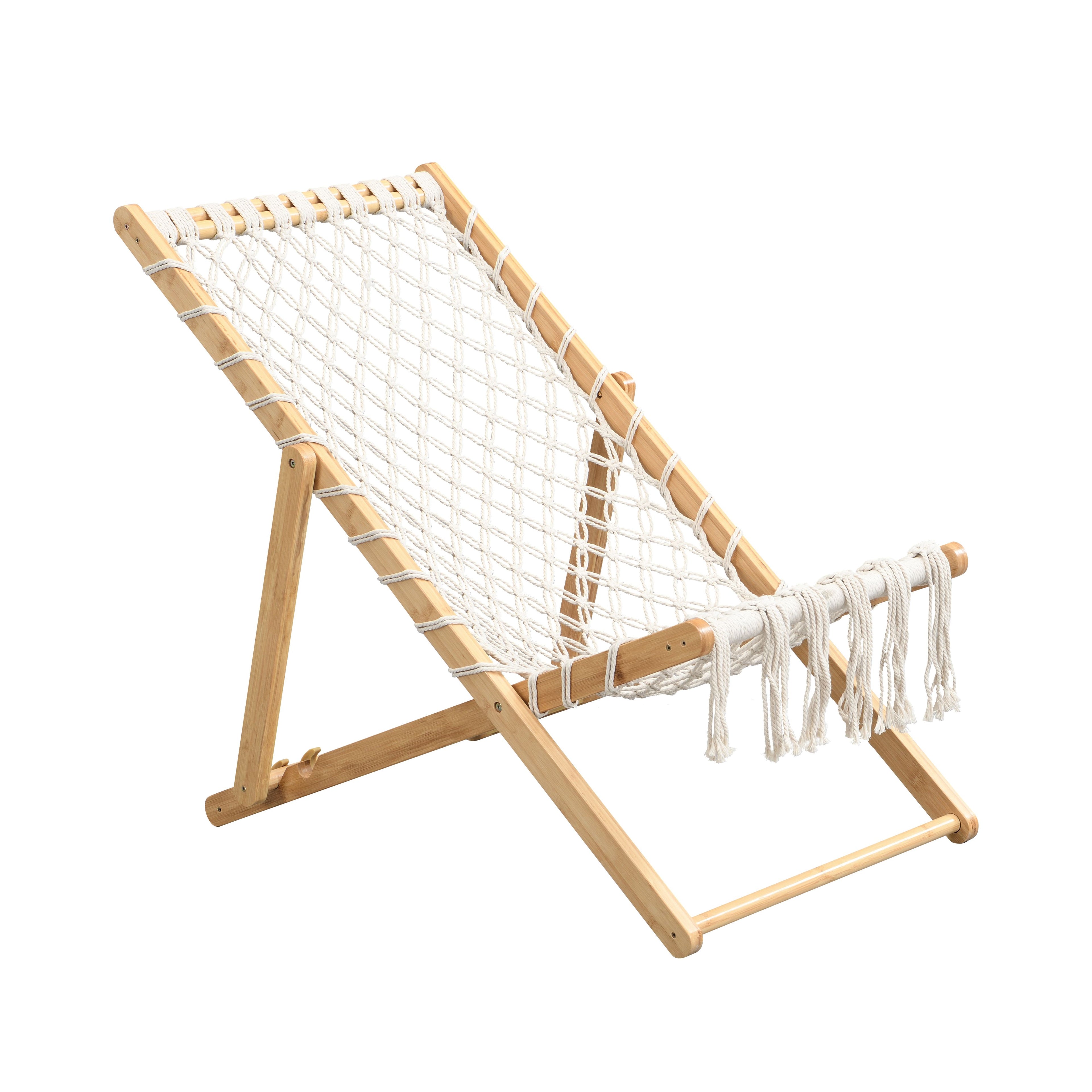 Set of 2 Weaving Chairs with Handwoven Rope