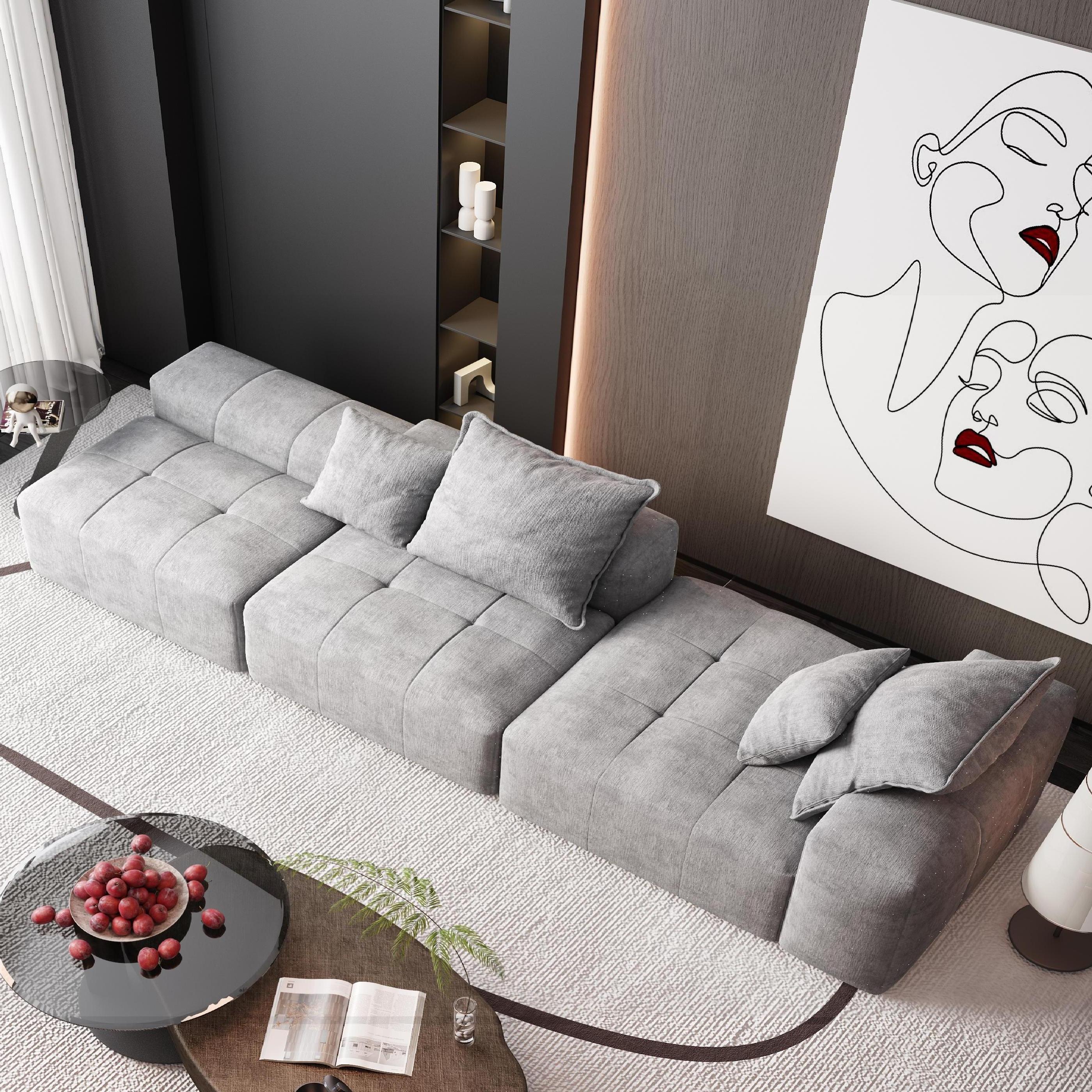 Modern Oversized Modular Sectional Sofa with Ottoman