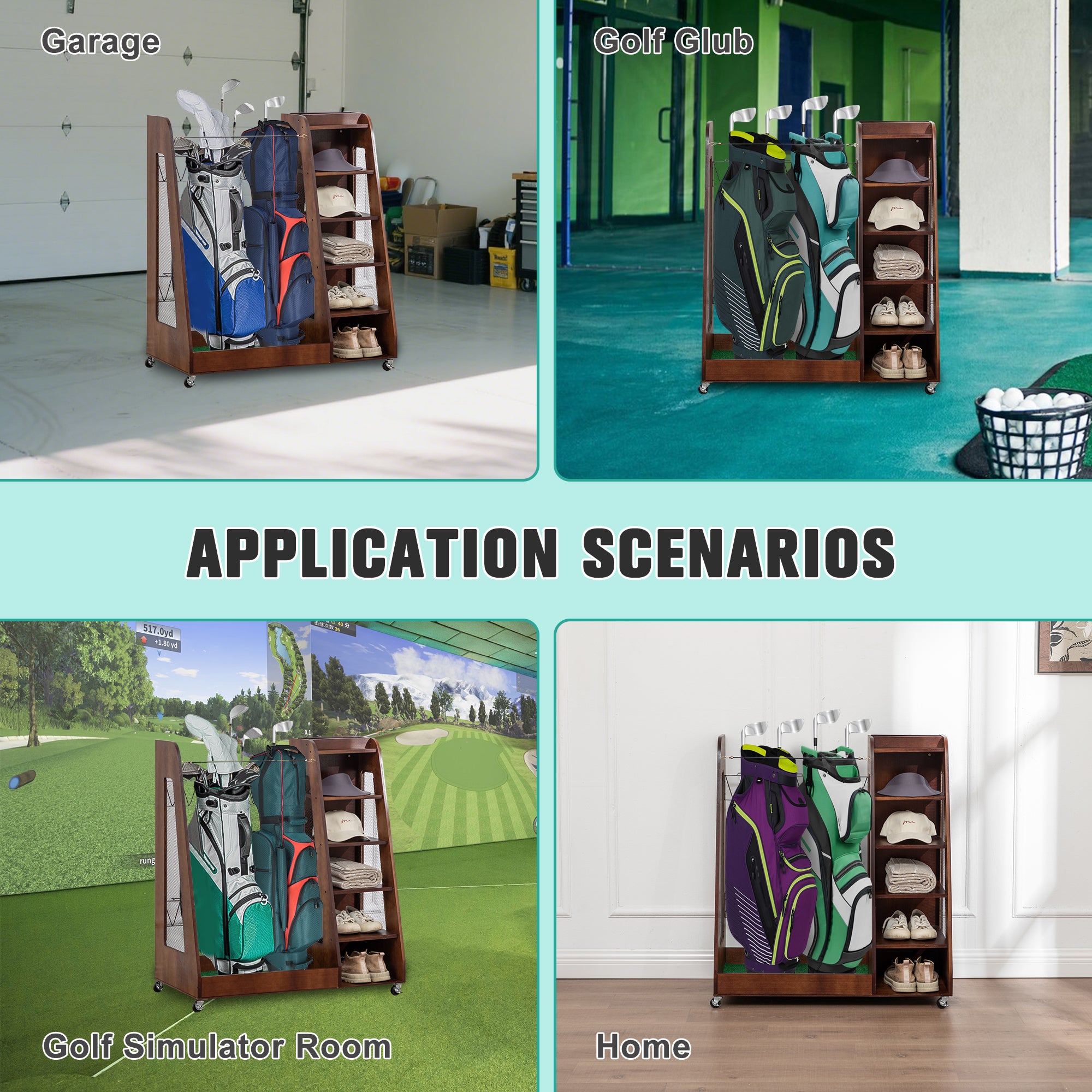Golf Bag Organizer for Garage
