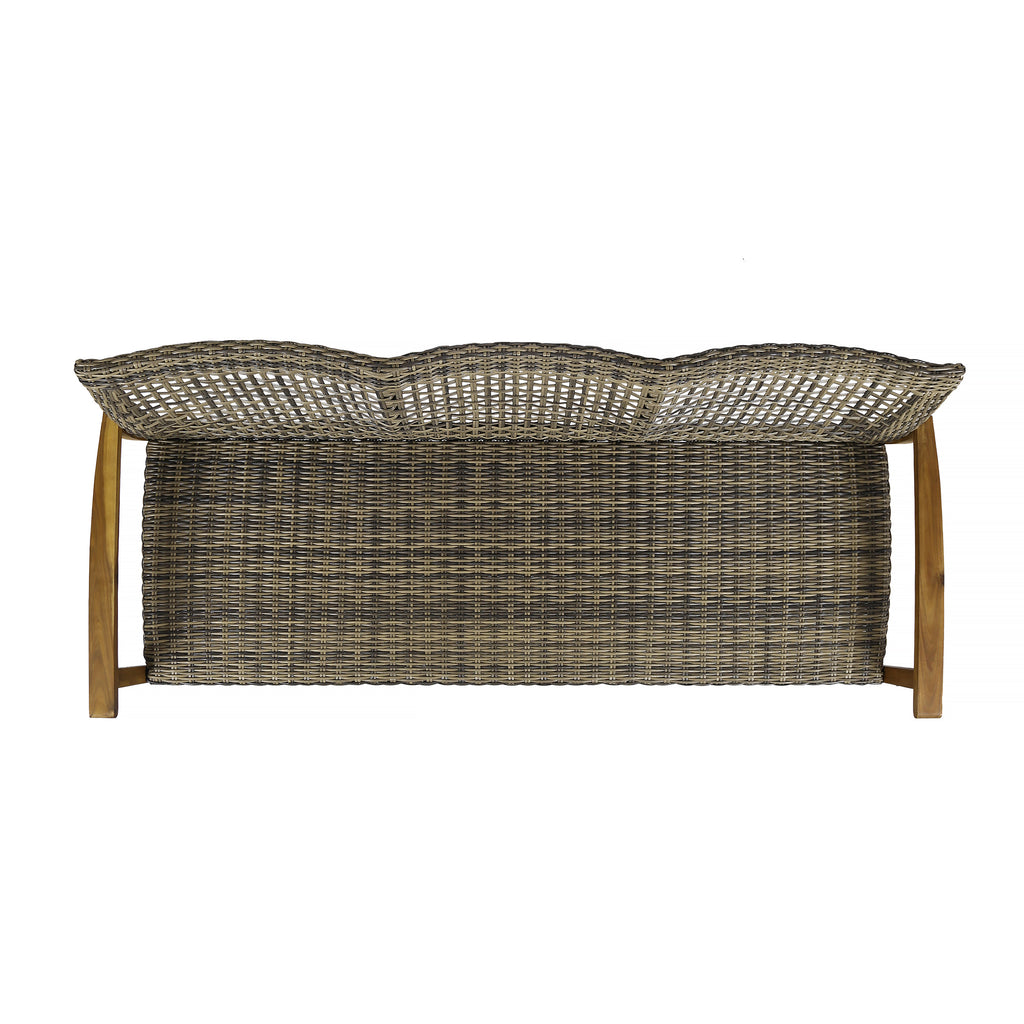 Hampton Wood + Wicker 3 Seater