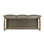 Hampton Wood + Wicker 3 Seater