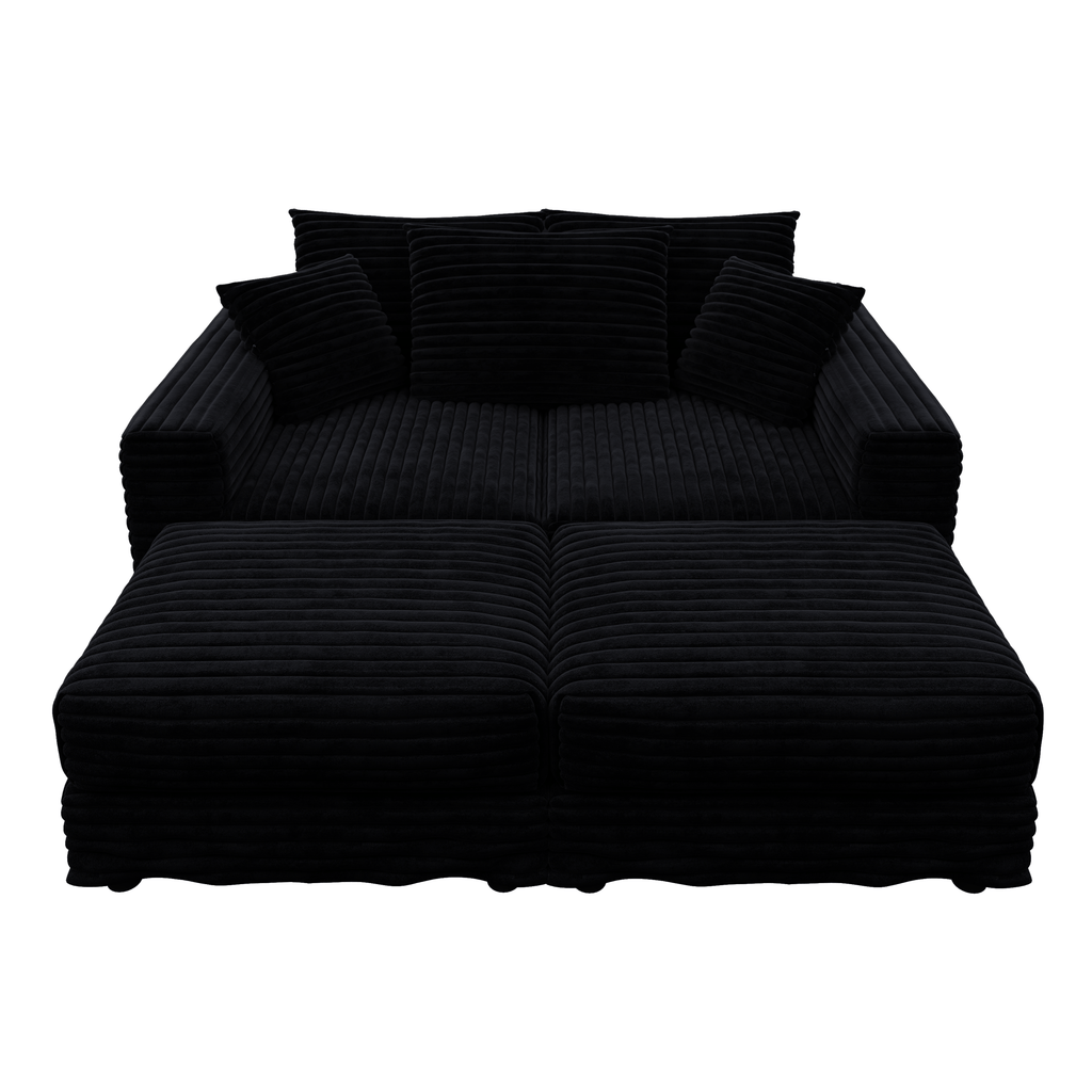 82.7" Plush Corduroy 3-Seat Sofa