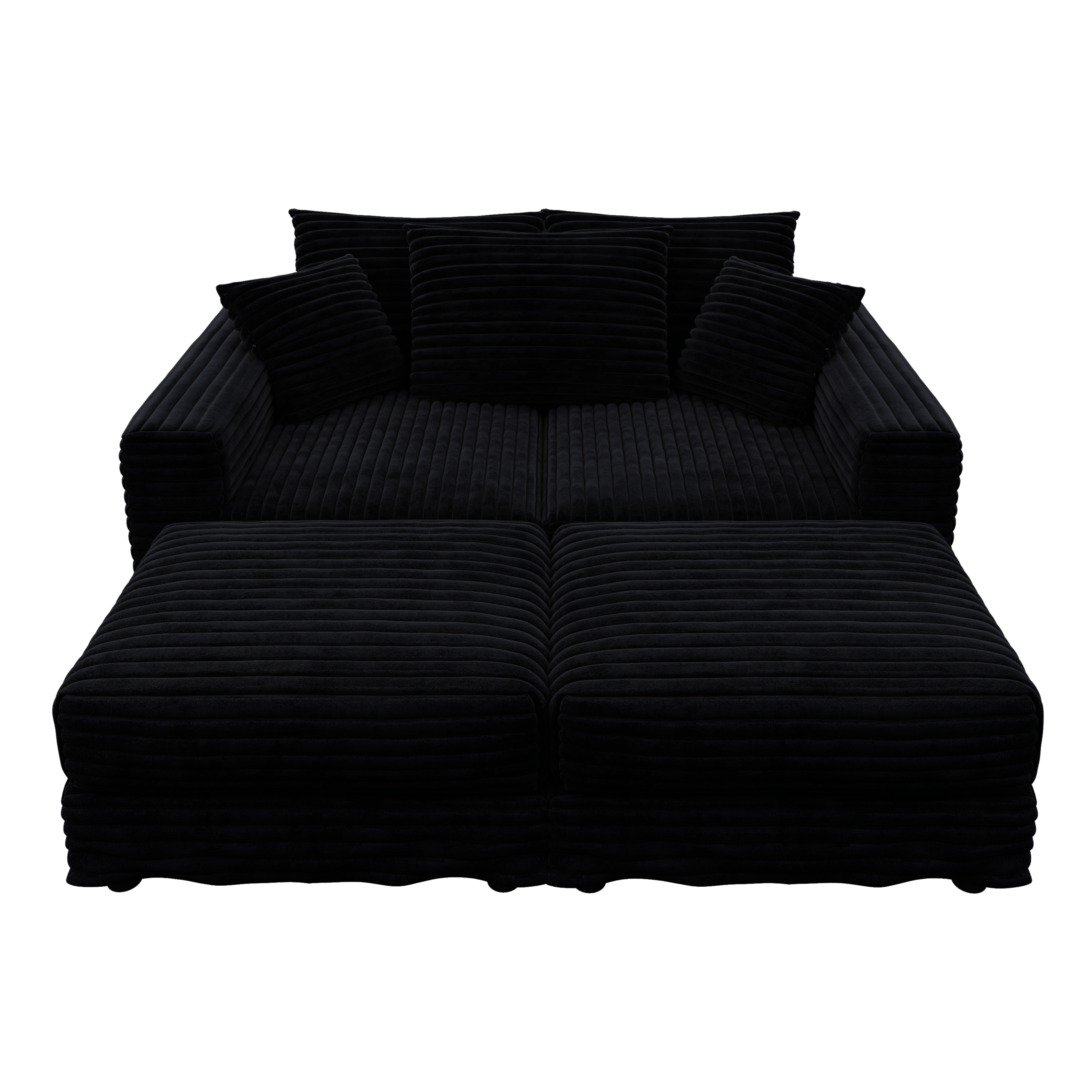 82.7" Plush Corduroy 3-Seat Sofa