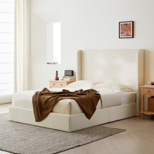 Carmen Upholstered Wingback Bed